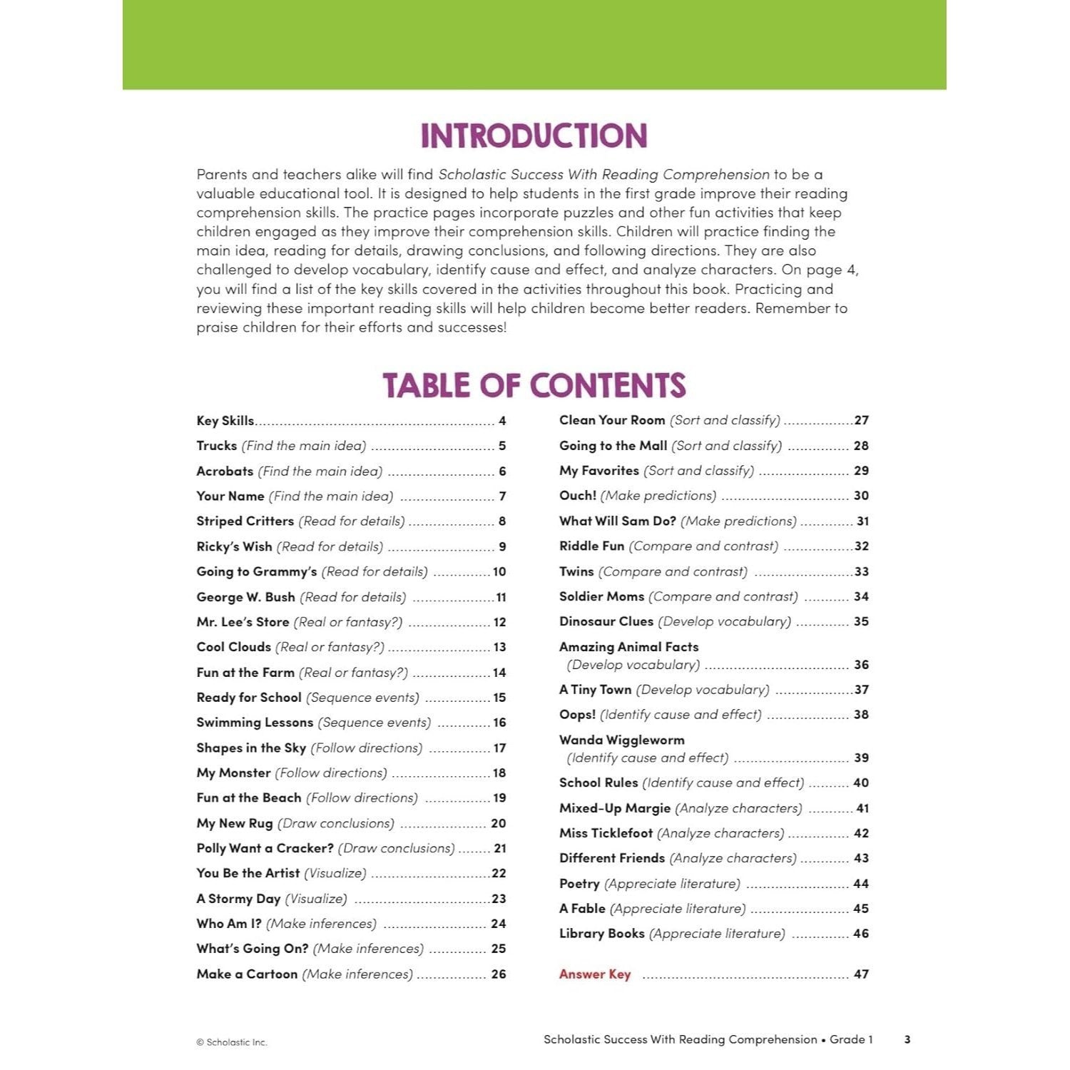 Scholastic Success with Reading Comprehension Grade 1 Workbook