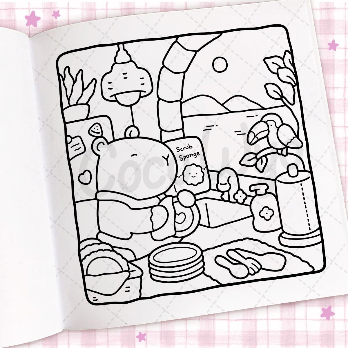 Cozy Days: Coloring Book for Adults and Kids (Cozy Spaces Coloring) (Spiral Bound)