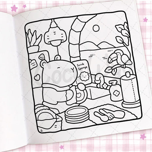 Cozy Days: Coloring Book for Adults and Kids (Cozy Spaces Coloring) (Spiral Bound)