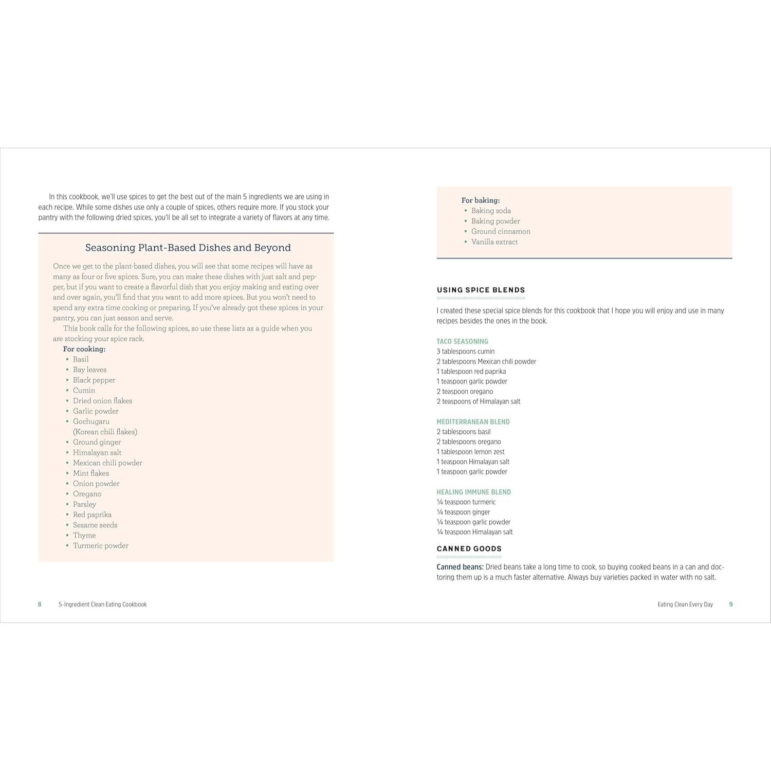 5-Ingredient Clean Eating Cookbook: 125 Simple Recipes to Nourish and Inspire (Spiral Bound)