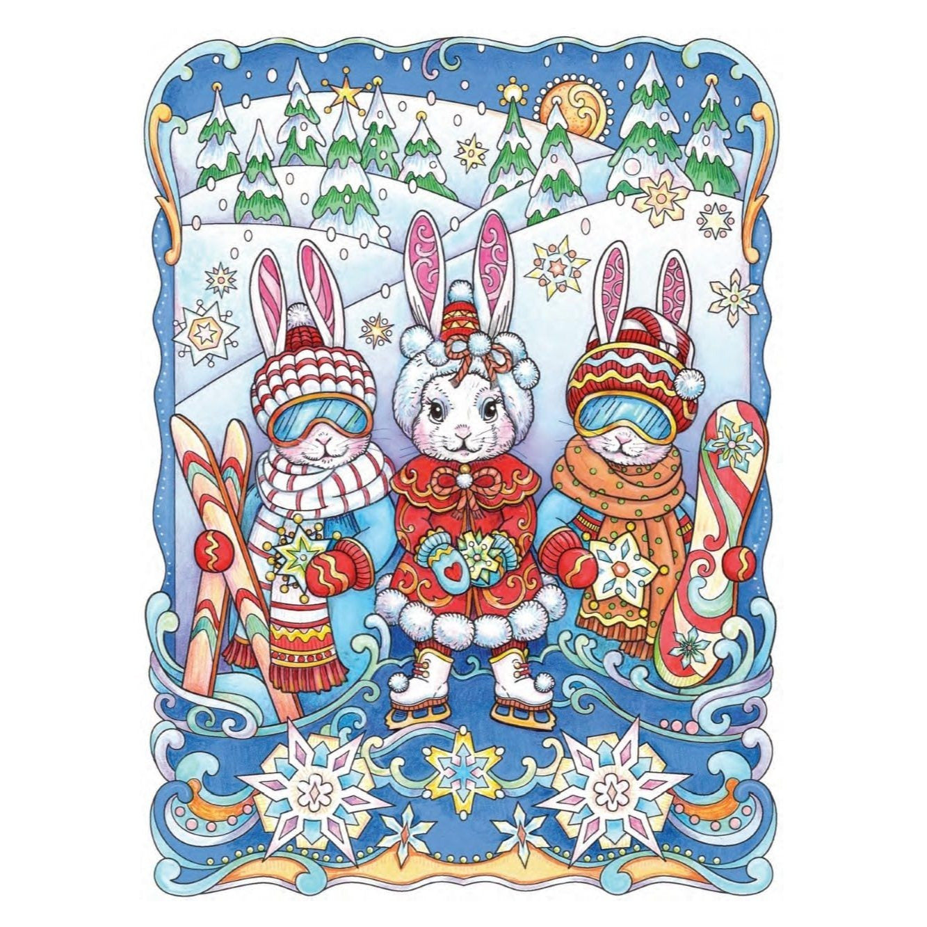 Creative Haven Boho Bunnies Coloring Book