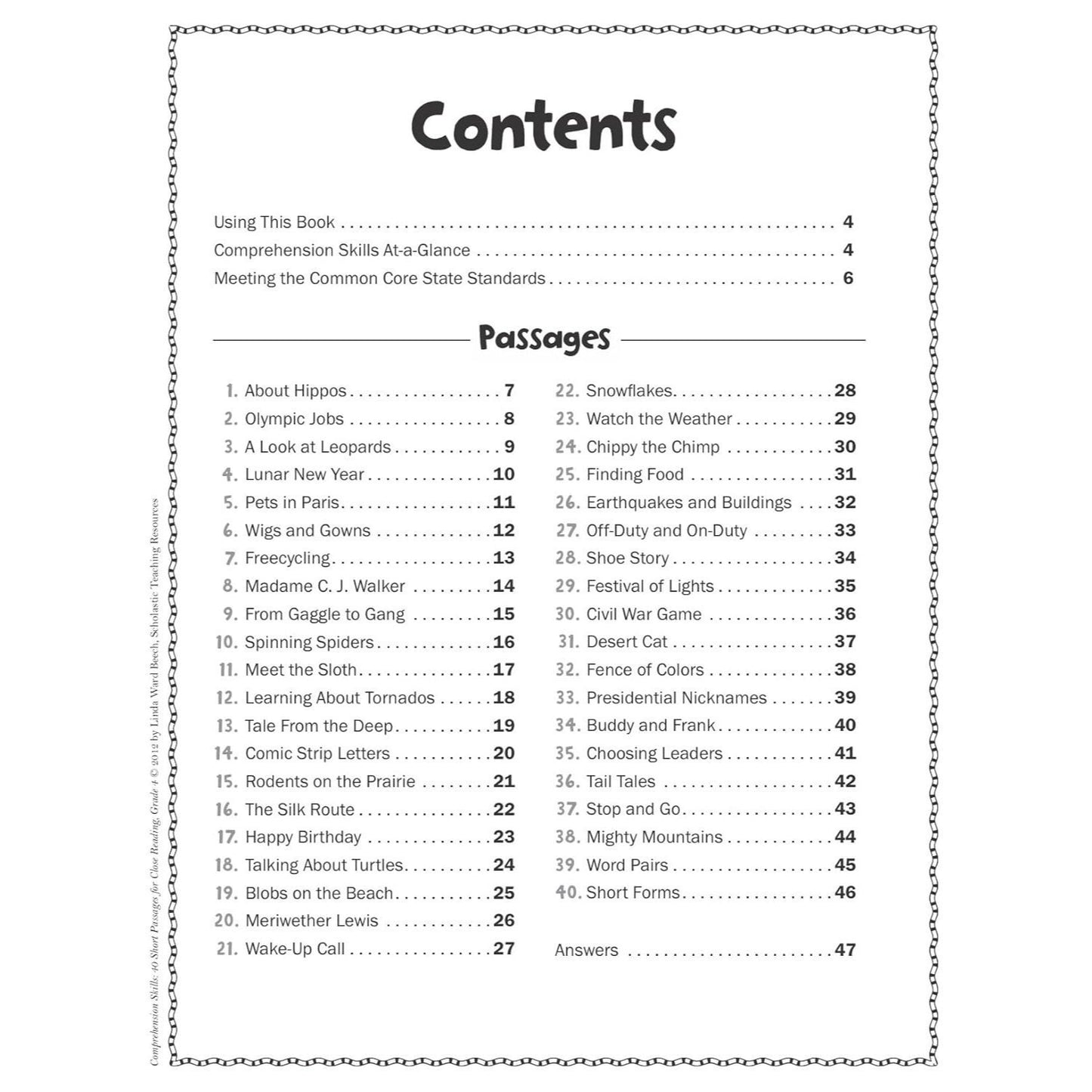 Comprehension Skills: 40 Short Passages for Close Reading: Grade 4 (Spiral Bound)