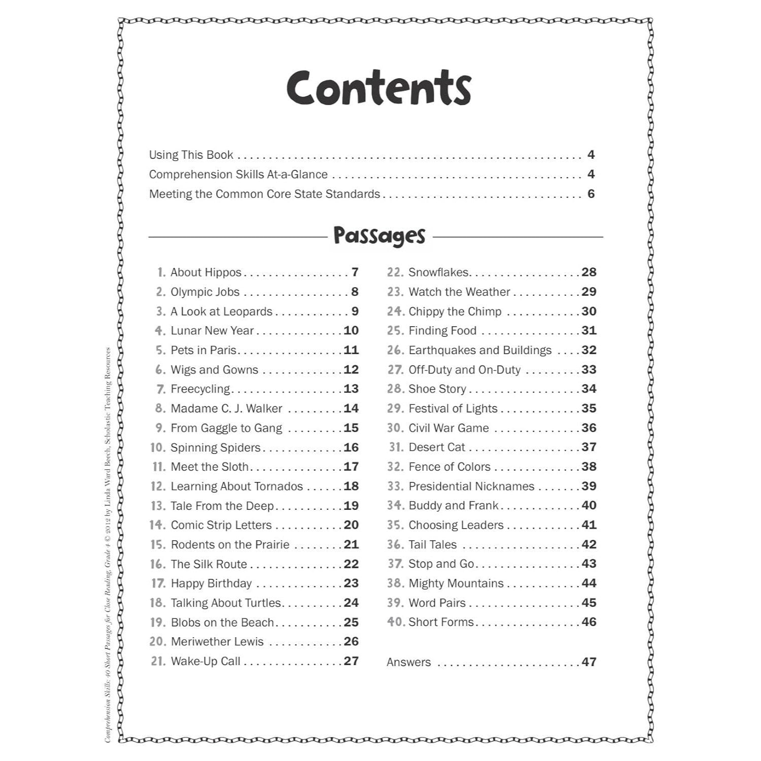 Comprehension Skills: 40 Short Passages for Close Reading: Grade 4 (Spiral Bound)