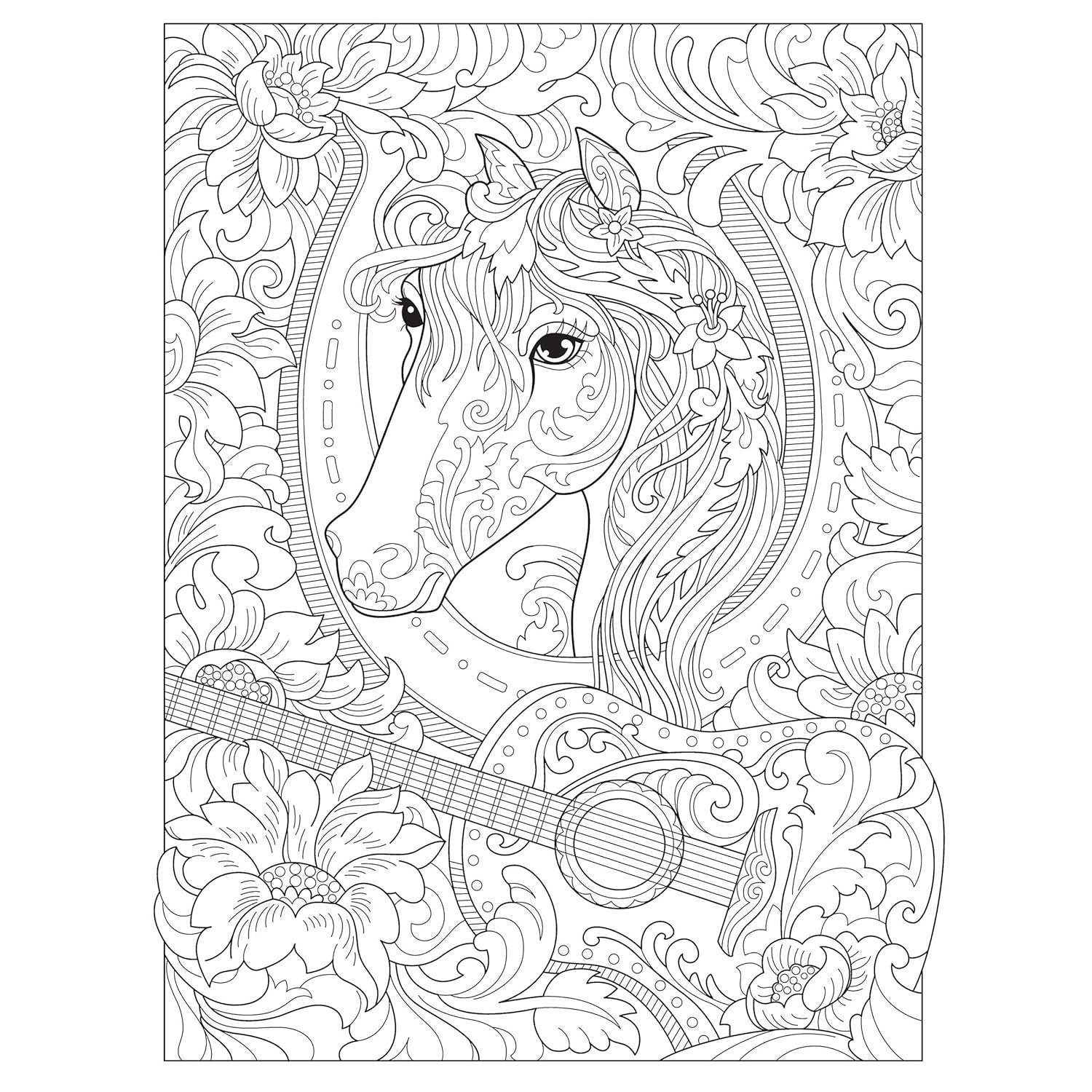 Creative Haven Dream Horses Coloring Book