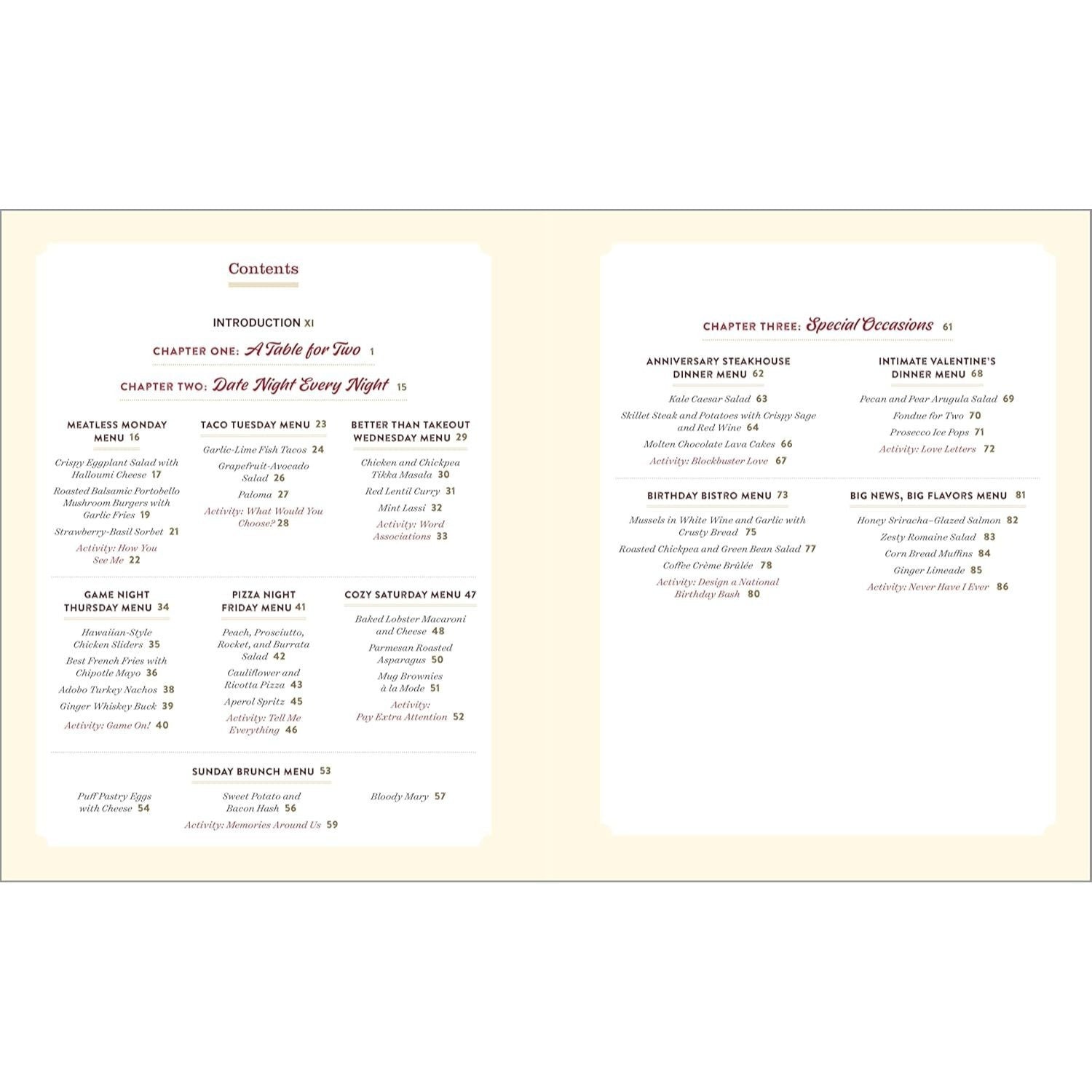 Date Night Cookbook and Activities for Couples: Recipes and Games for a Romantic Night in (Spiral Bound)