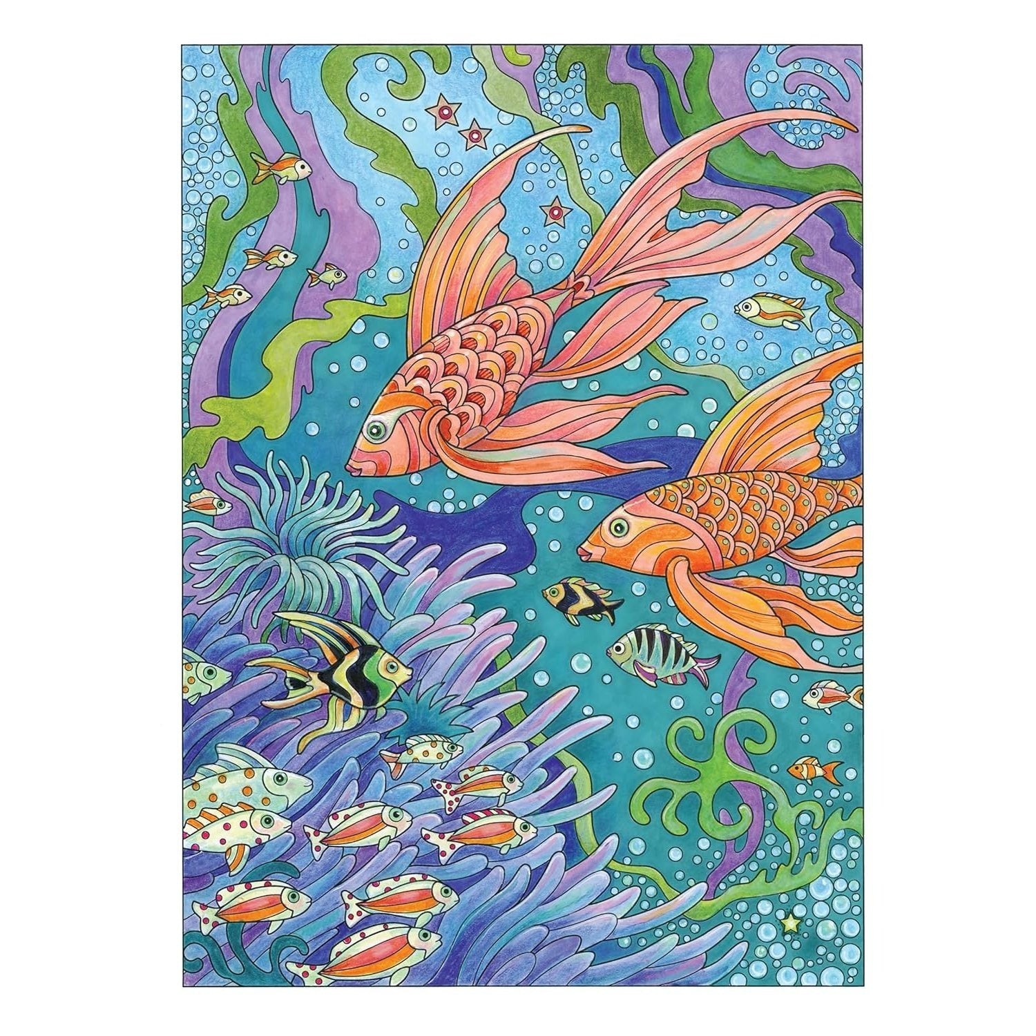 Creative Haven Fanciful Sea Life Coloring Book (Spiral Bound)