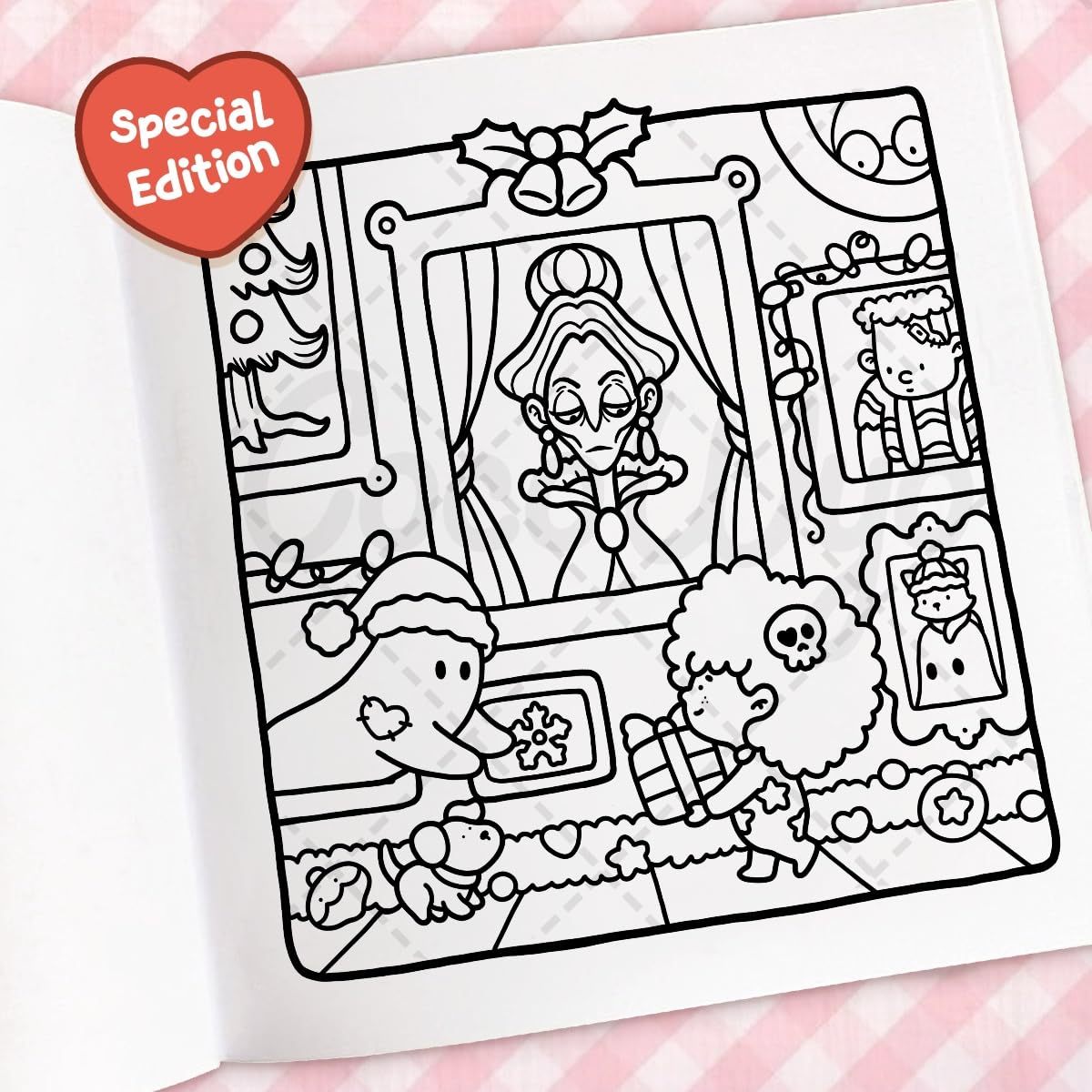 Cozy Christmas: Coloring Book for Adults and Kids (Cozy Spaces Coloring) (Spiral Bound)