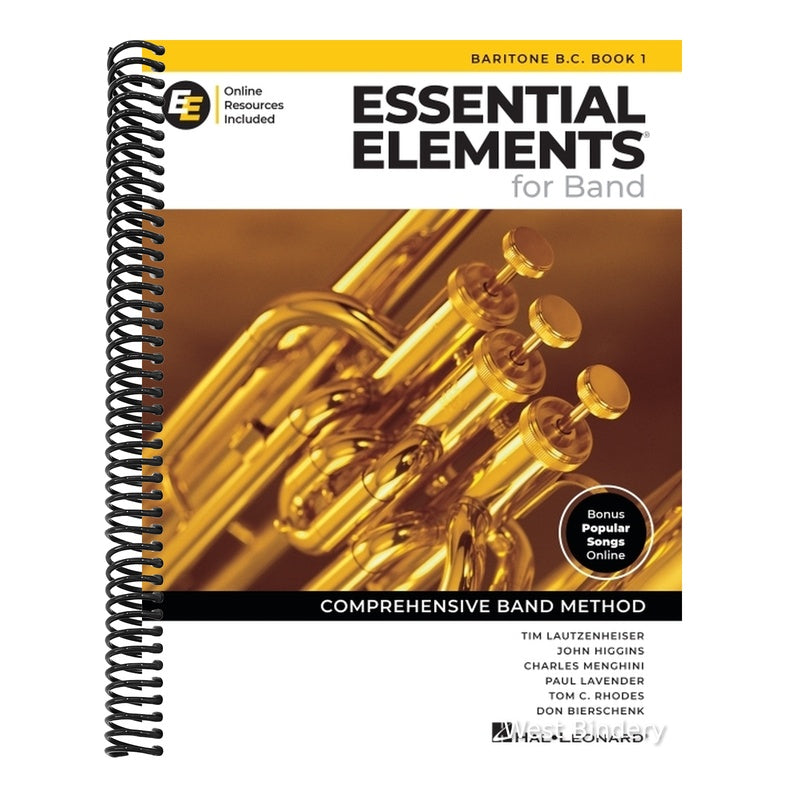 Essential Elements for Band - Baritone B.C. Book 1 with Eei Online Resources Baritone B.C Method Songbook and Sheet Music for School Band Students and
