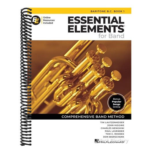 Essential Elements for Band - Baritone B.C. Book 1 with Eei Online Resources Baritone B.C Method Songbook and Sheet Music for School Band Students and