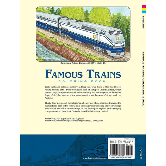 Famous Trains Coloring Book