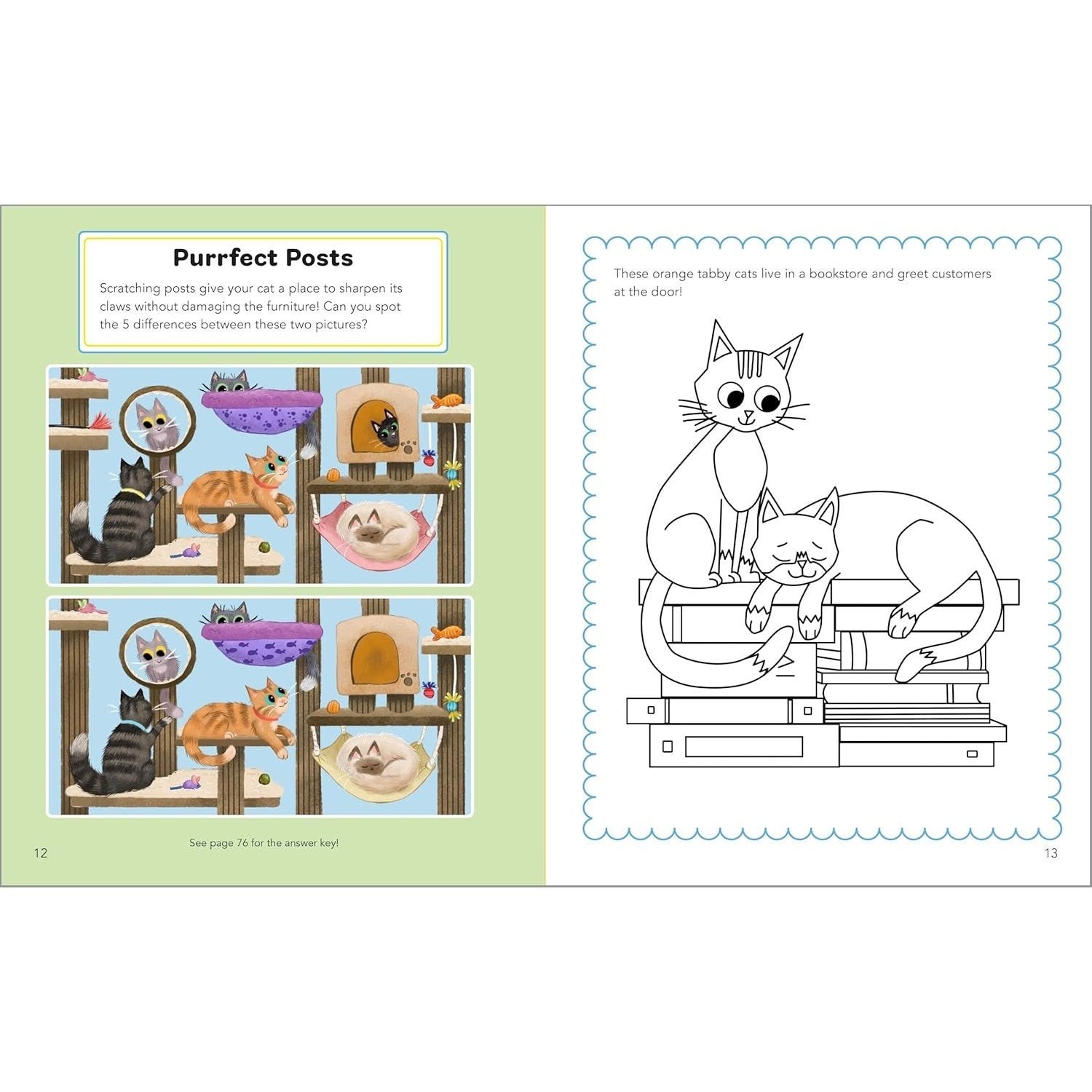Cute Cats Activity Book for Kids: 70 Activities Including Coloring, Dot-To-Dots & Spot the Difference
