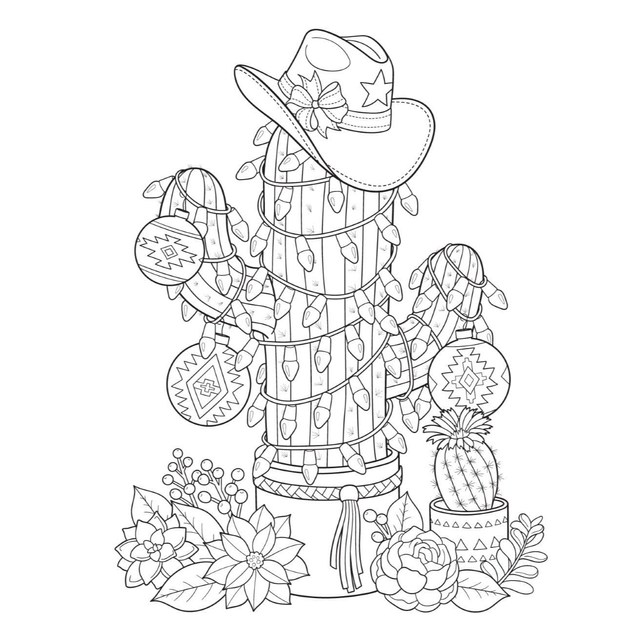 Creative Haven Country Western Christmas Coloring Book