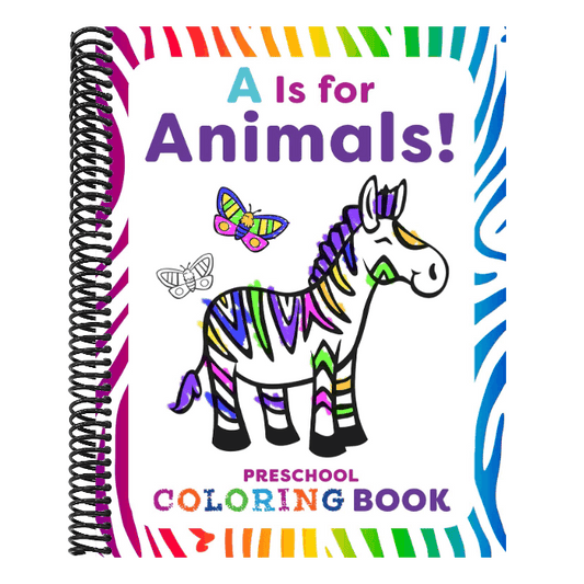 A is for Animals!: Preschool Coloring Book (Spiral Bound)