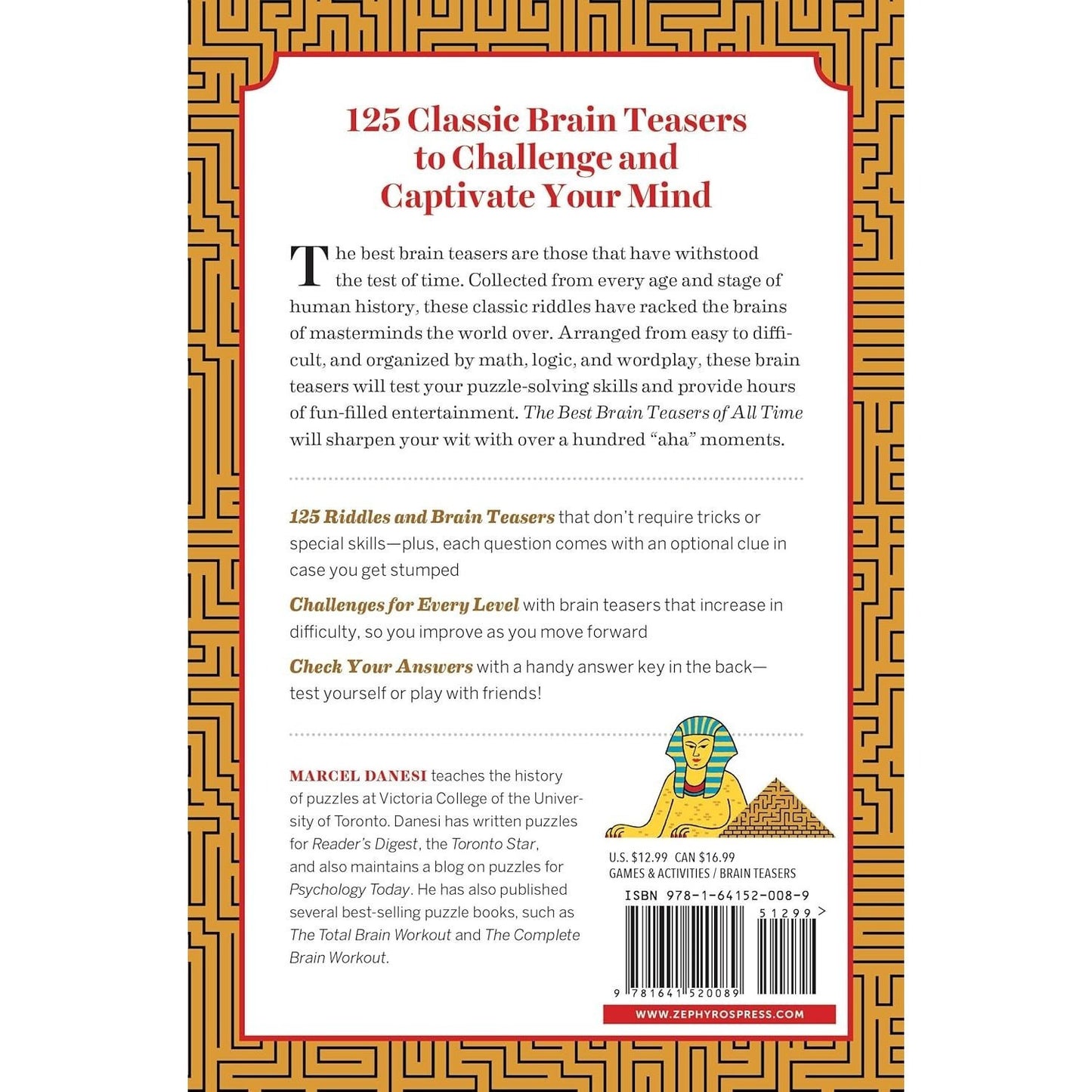 The 125 Best Brain Teasers of All Time: A Mind-Blowing Challenge of Math, Logic, and Wordplay (Spiral Bound)