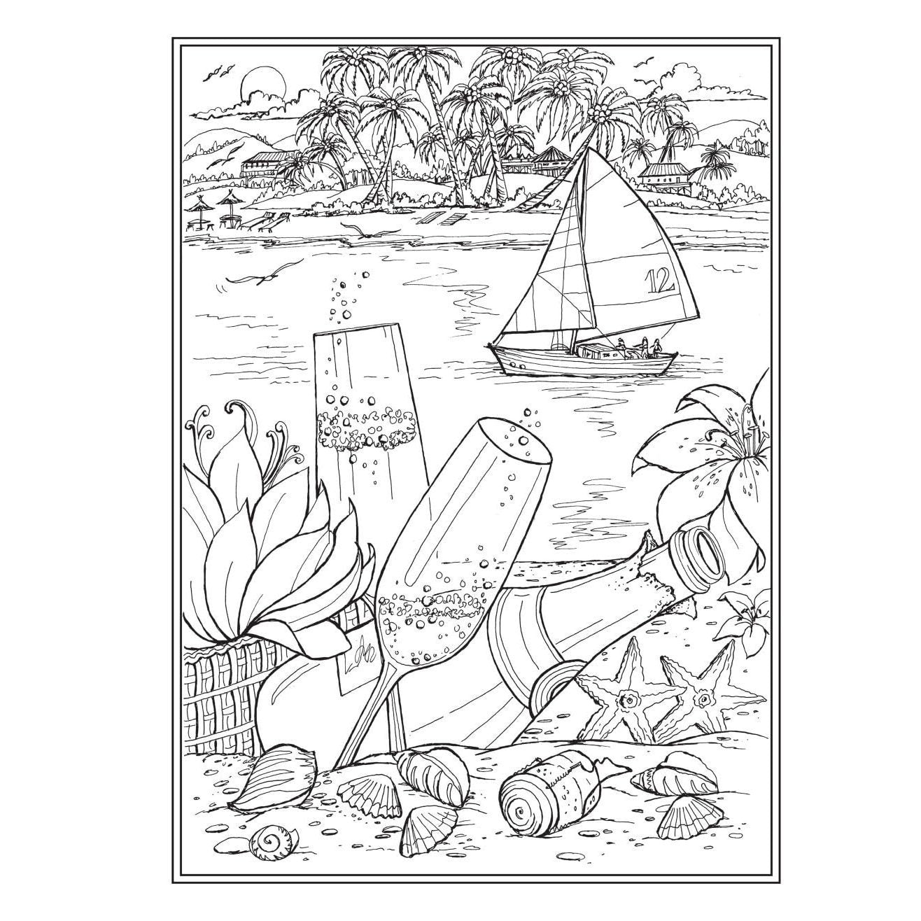Creative Haven Romantic Country Scenes Coloring Book (Spiral Bound)