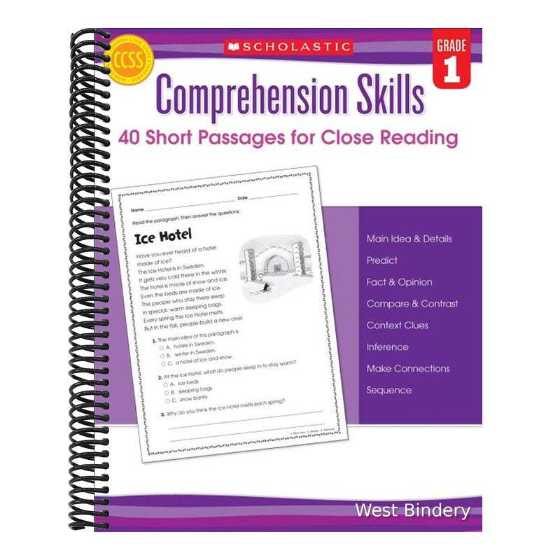 Comprehension Skills: 40 Short Passages for Close Reading: Grade 1