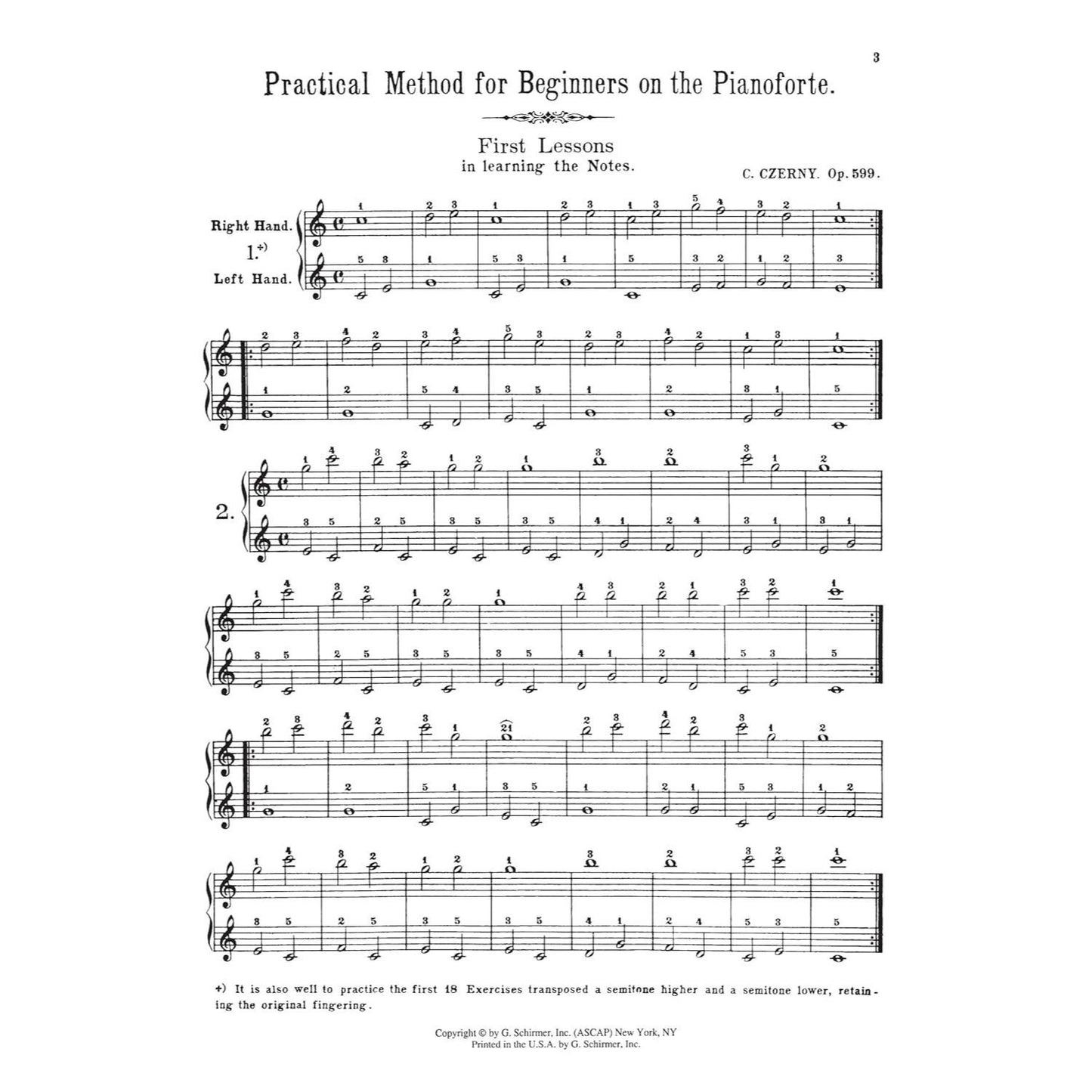Practical Method for Beginners, Op. 599: Schirmer Library of Classics Volume 146 - Piano Technique and Exercise Book - Easy-To-Read Piano Scales Book (Spiral Bound)