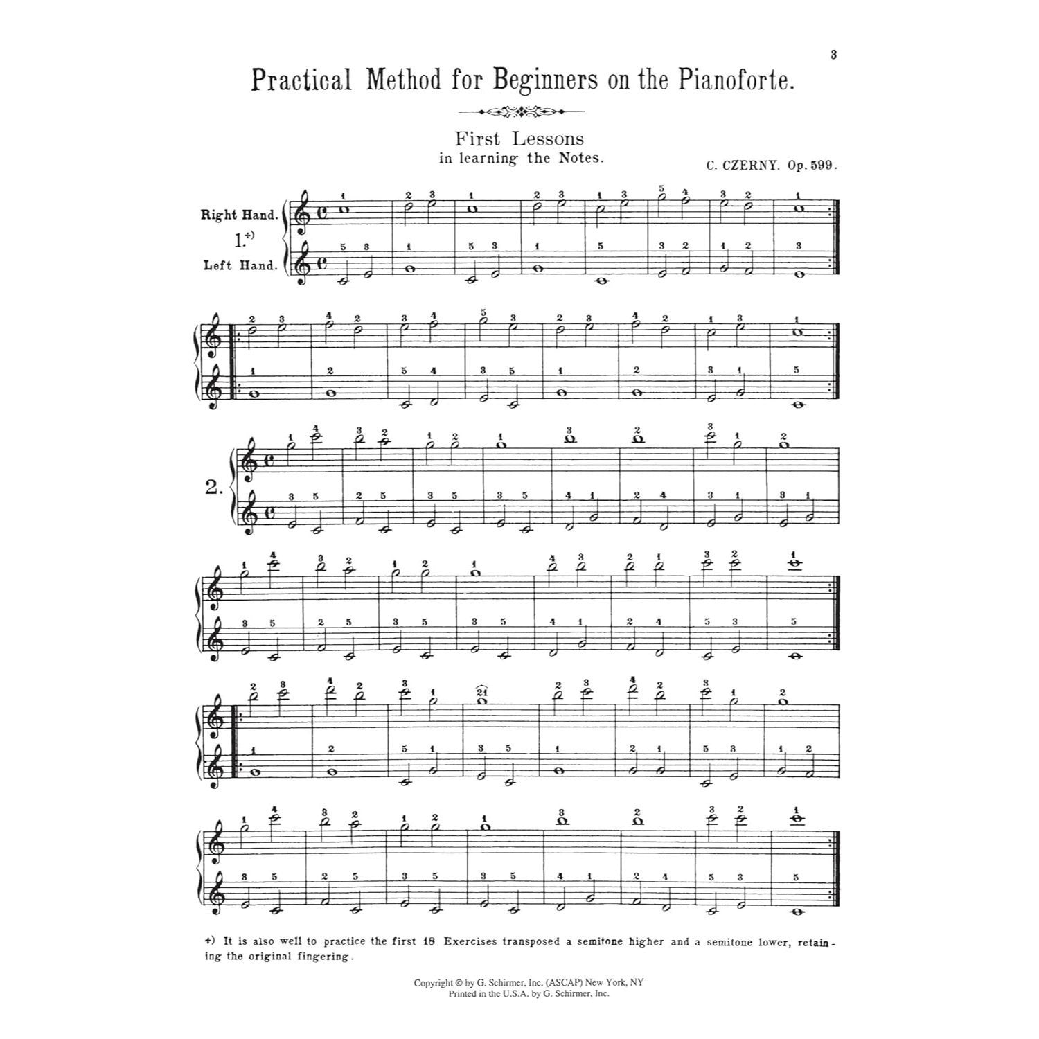 Practical Method for Beginners, Op. 599: Schirmer Library of Classics Volume 146 - Piano Technique and Exercise Book - Easy-To-Read Piano Scales Book (Spiral Bound)