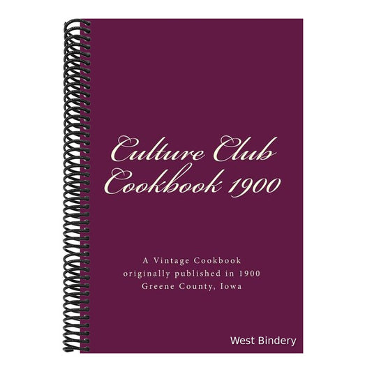 Culture Club Cookbook 1900: Jefferson, Iowa