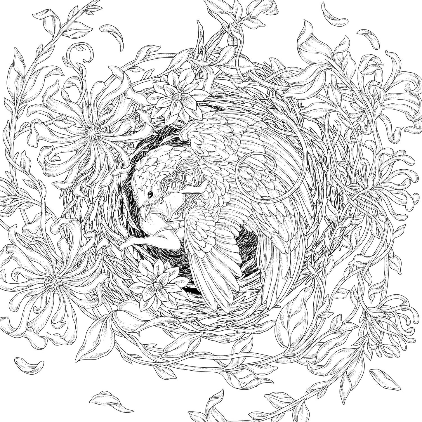 Mythographic Color and Discover: Aviary: An Artist's Coloring Book of Winged Beauties