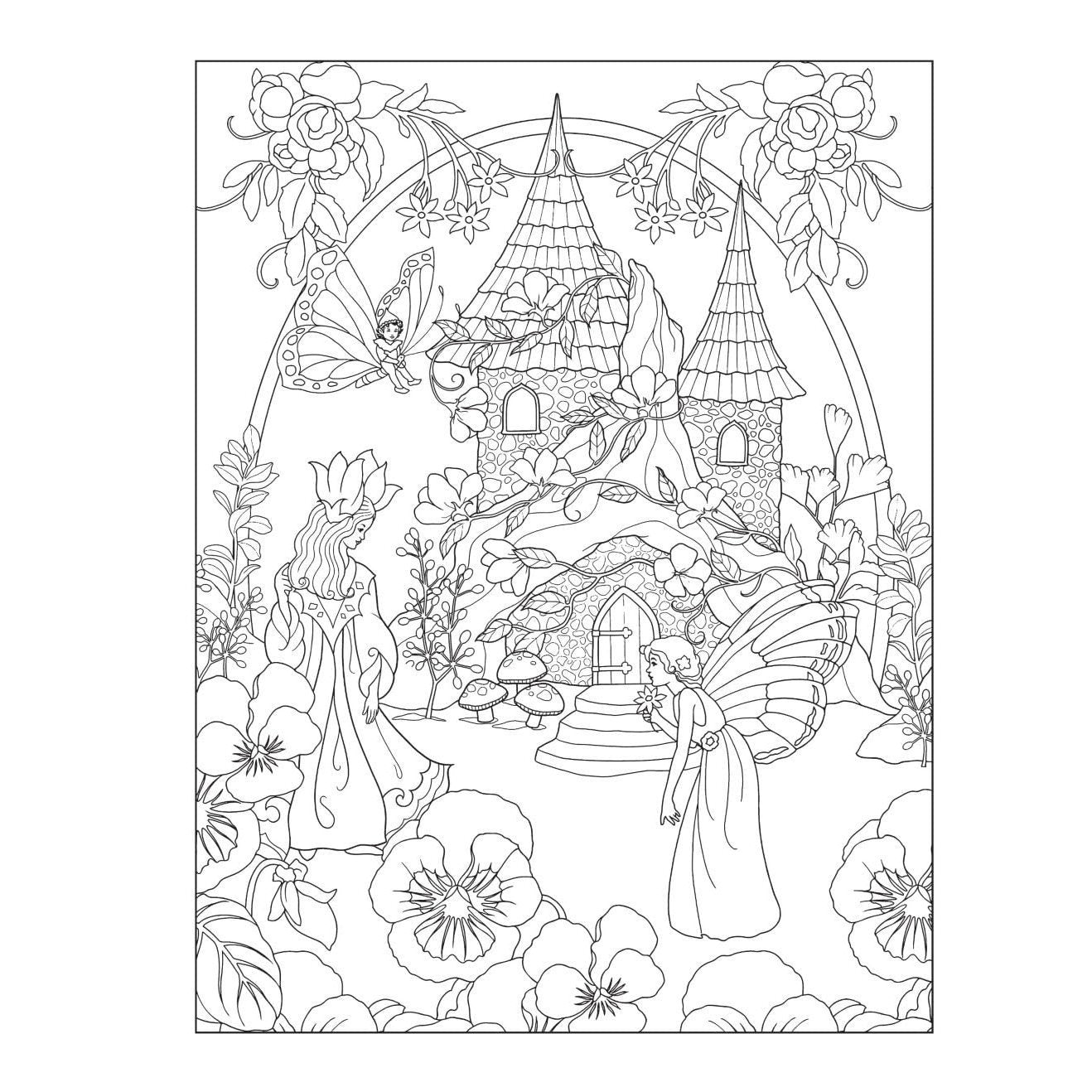 Creative Haven Fairy Gardens Coloring Book