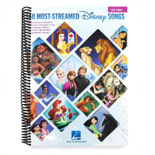 The 40 Most-Streamed Disney Songs: Easy Disney Piano Sheet Music Songbook for Beginners (Spiral Bound)