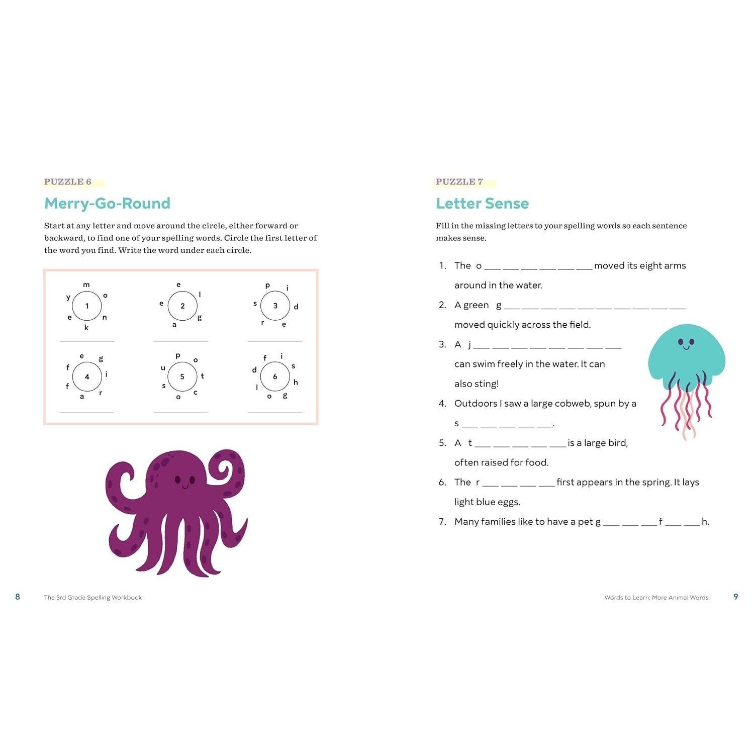 The 3rd Grade Spelling Workbook: 95+ Games and Puzzles to Improve Spelling Skills (Spiral Bound)