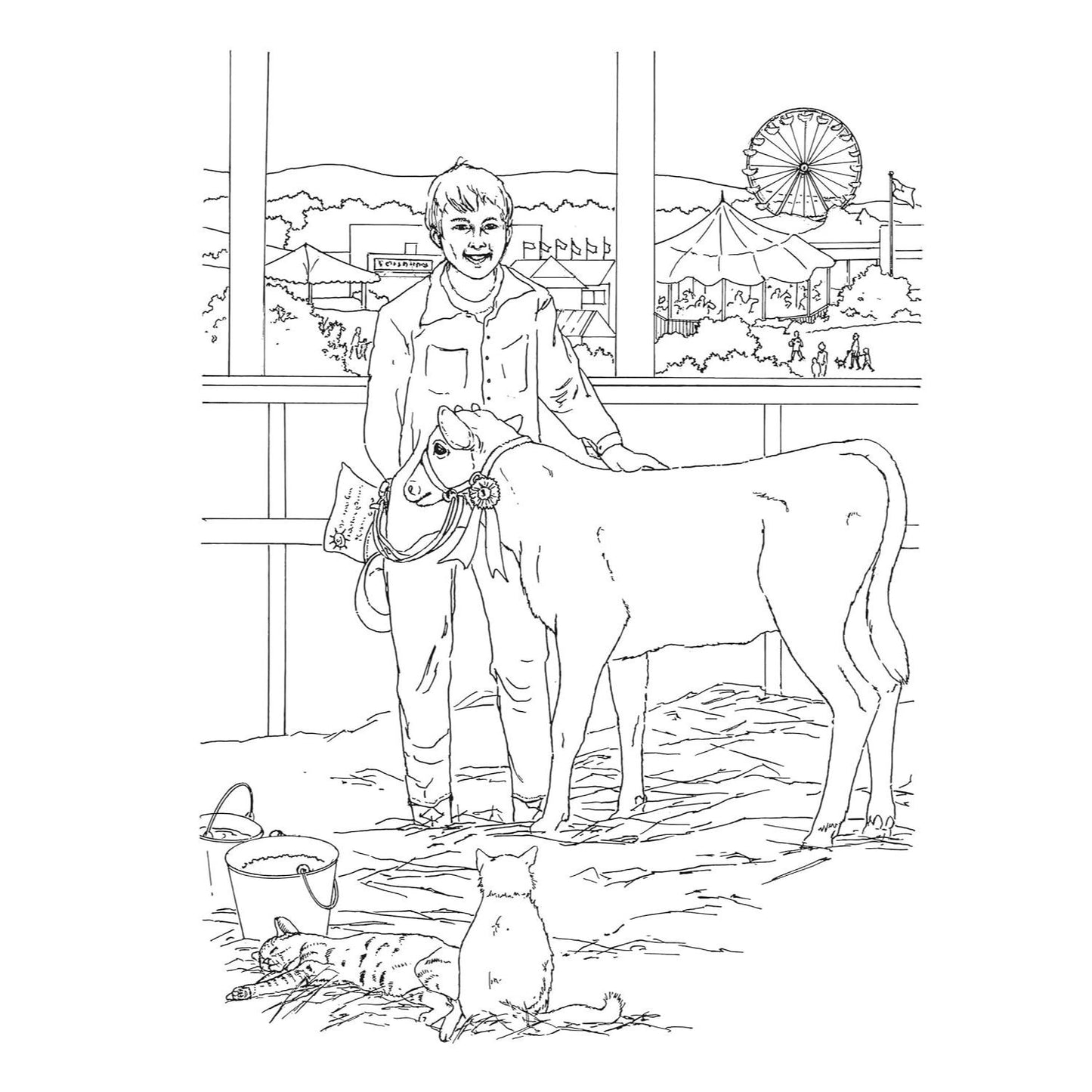 Country Scenes Coloring Book