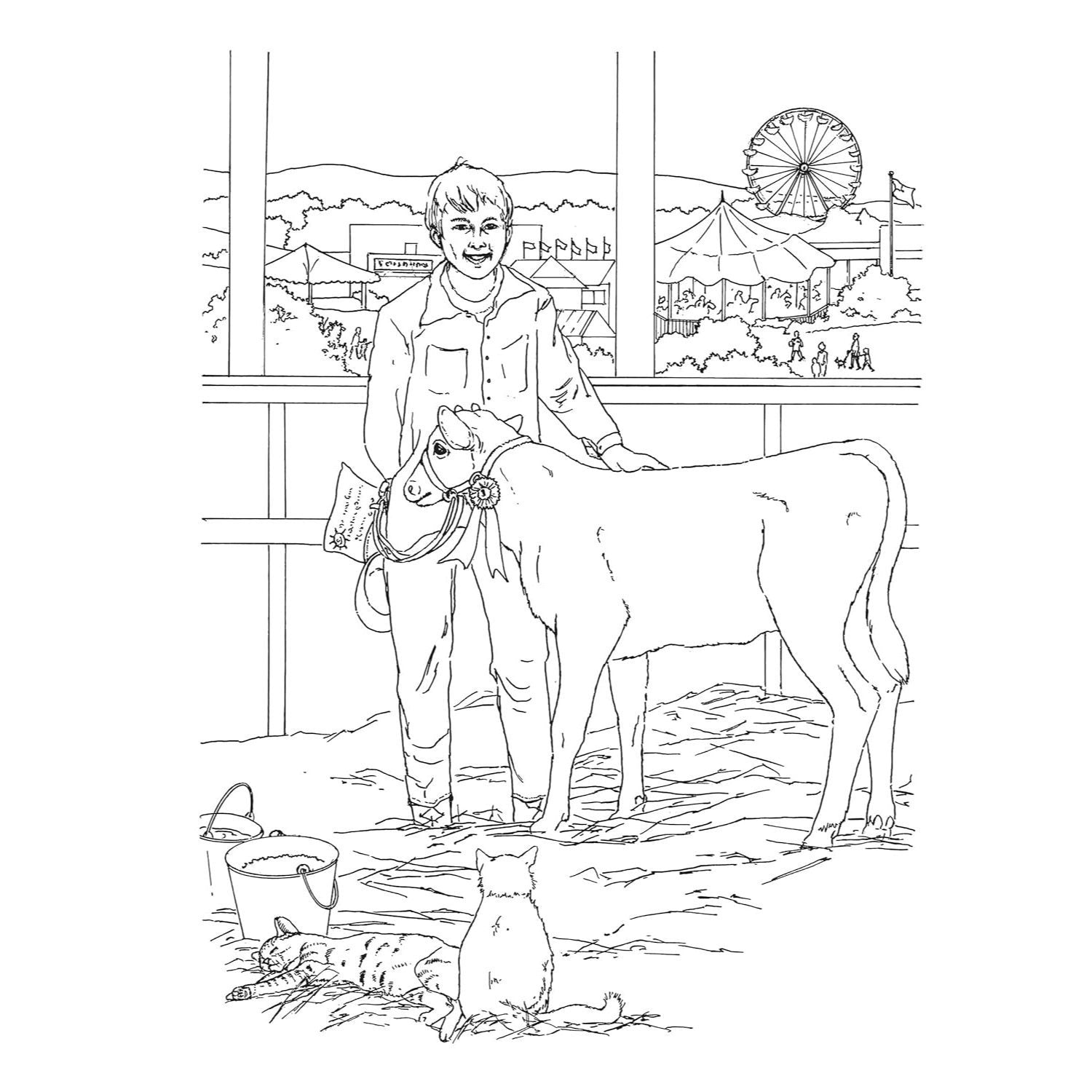 Country Scenes Coloring Book
