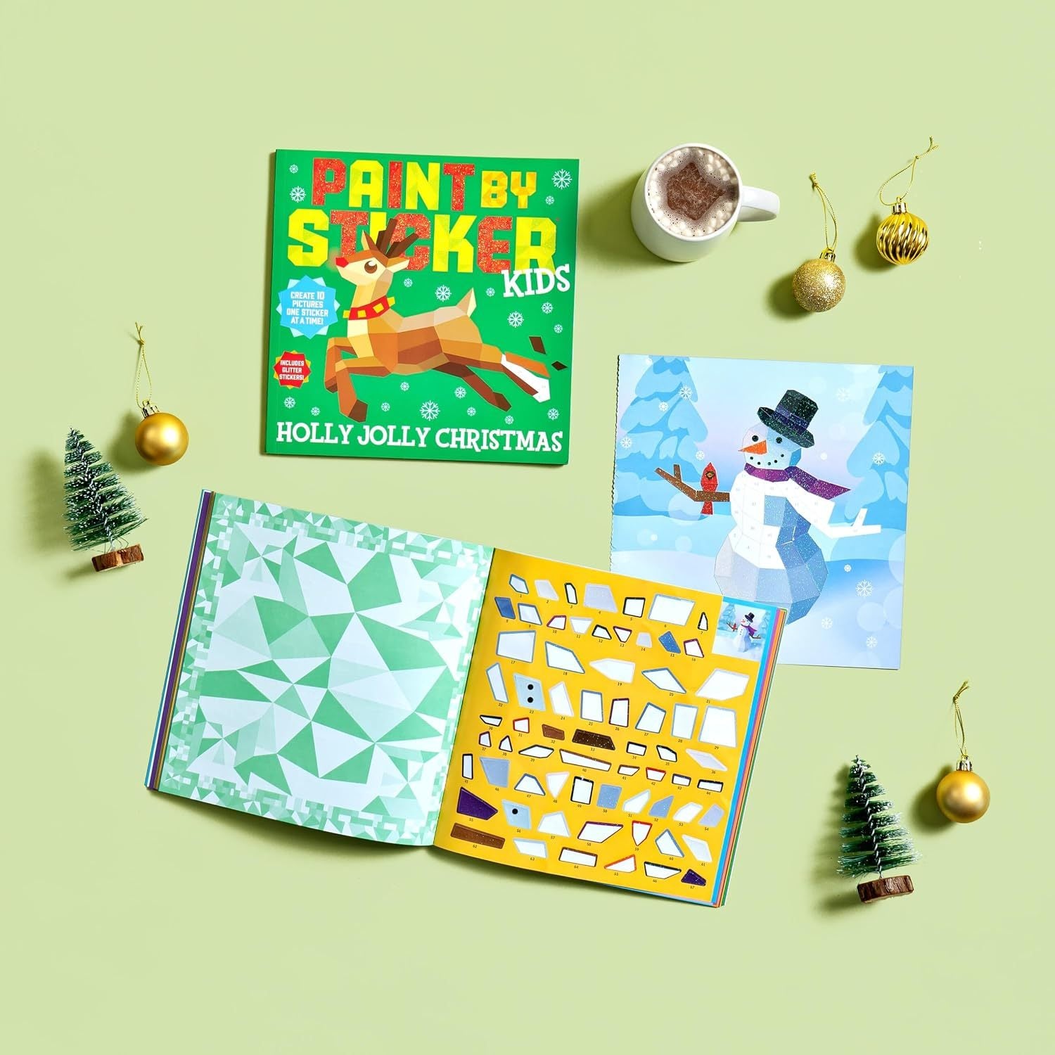 Paint by Sticker Kids: Holly Jolly Christmas: Create 10 Pictures One Sticker at a Time! Includes Glitter Stickers