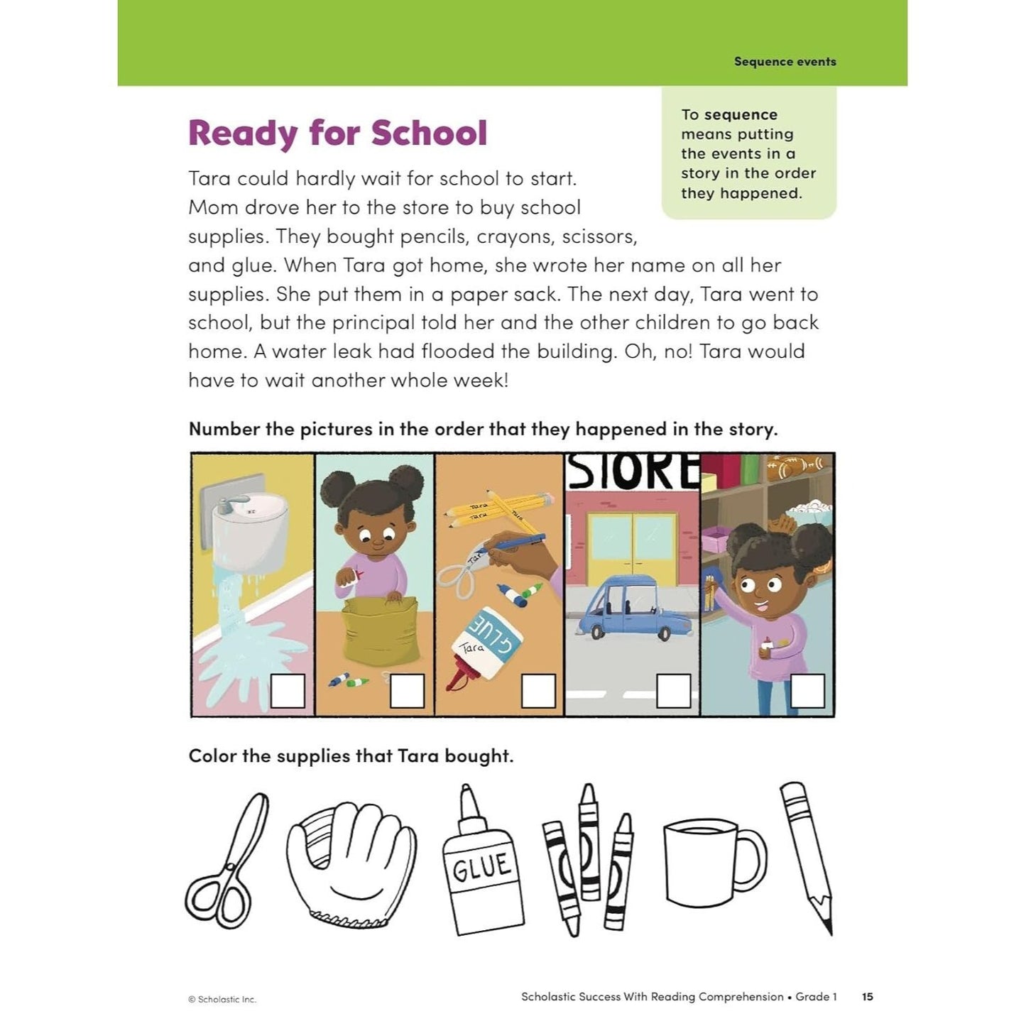 Scholastic Success with Reading Comprehension Grade 1 Workbook