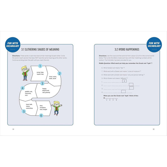 The Vocabulary Workbook for Grades 3, 4, and 5: 120+ Simple Exercises to Improve Reading, Spelling, and Word Usage (English Grammar Workbooks)