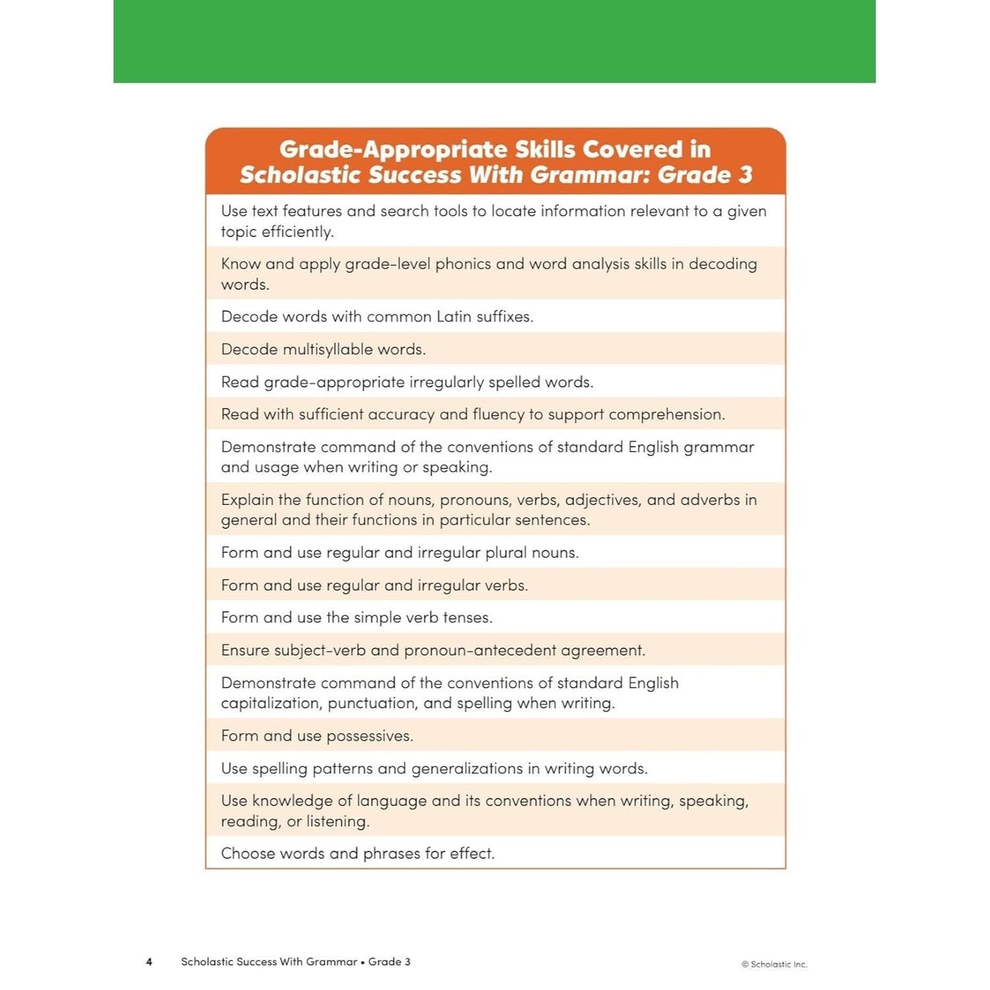 Scholastic Success with Grammar Grade 3 Workbook (Spiral Bound)