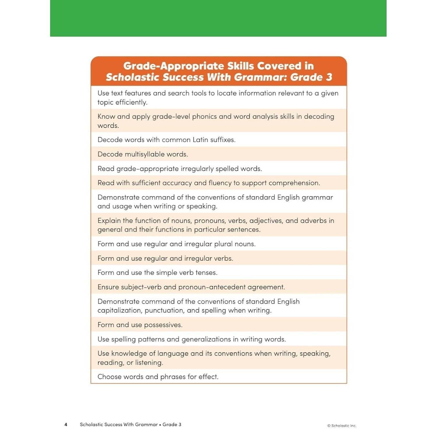 Scholastic Success with Grammar Grade 3 Workbook (Spiral Bound)