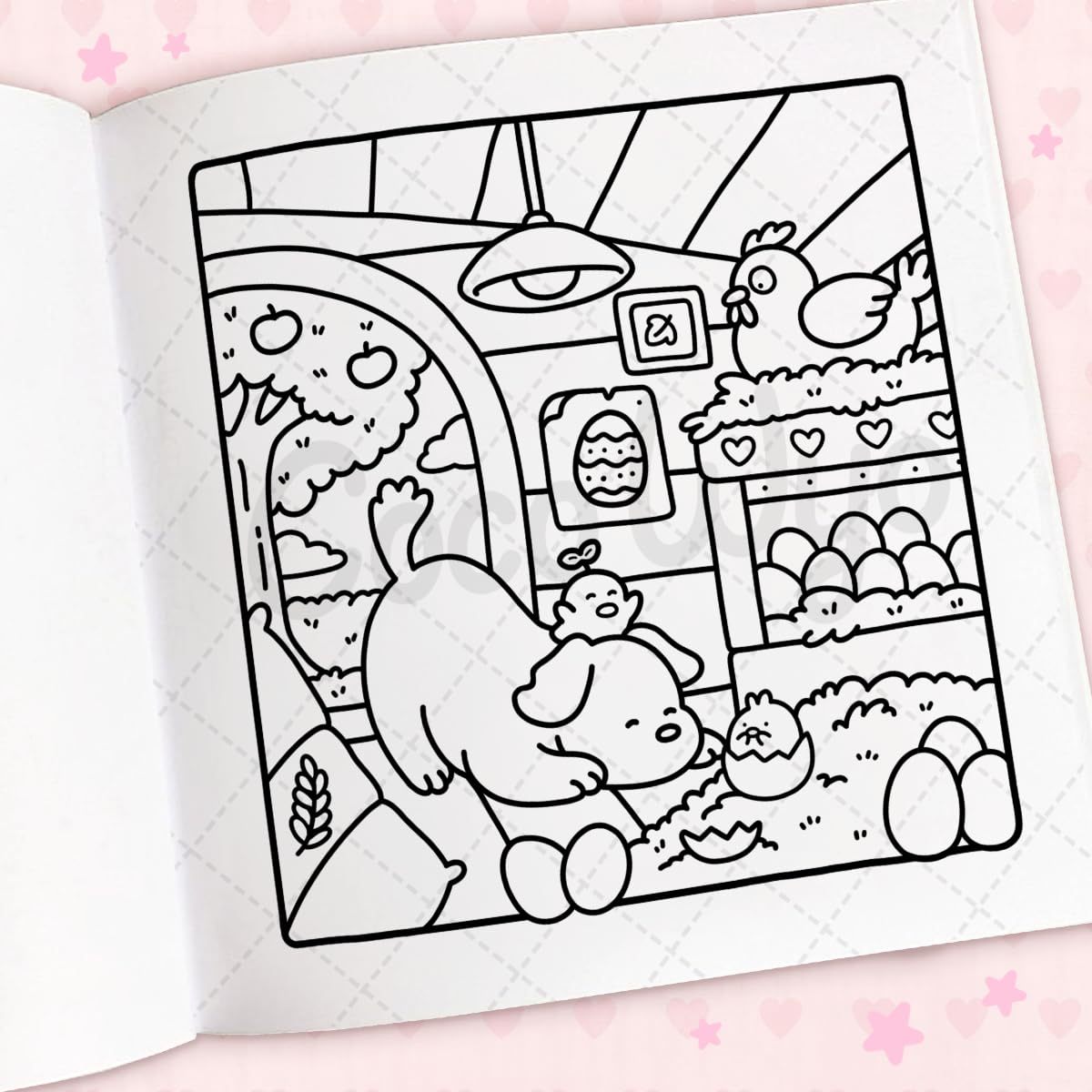 Cozy Cuties: Coloring Book for Adults and Kids (Cozy Spaces Coloring) (Spiral Bound)