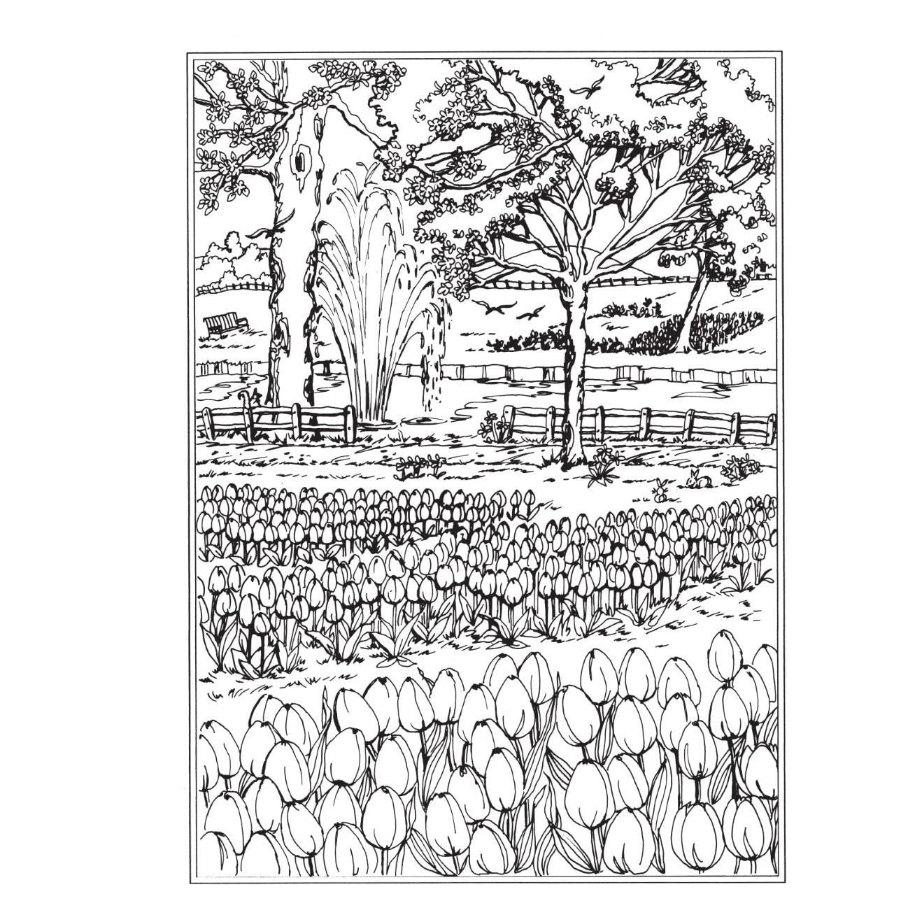 Creative Haven Spring Scenes Coloring Book