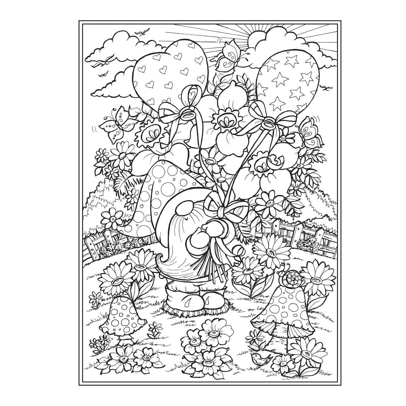 Creative Haven Garden Gnomes Coloring Book