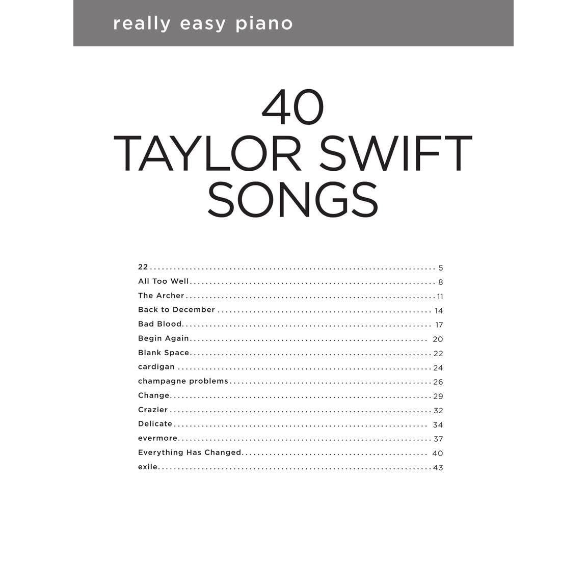 40 Taylor Swift Songs: Really Easy Piano Series with Lyrics & Performance Tips (Really Easy Piano; Hal Leonard) - Taylor Swift Piano Book with Lyrics (Spiral Bound)