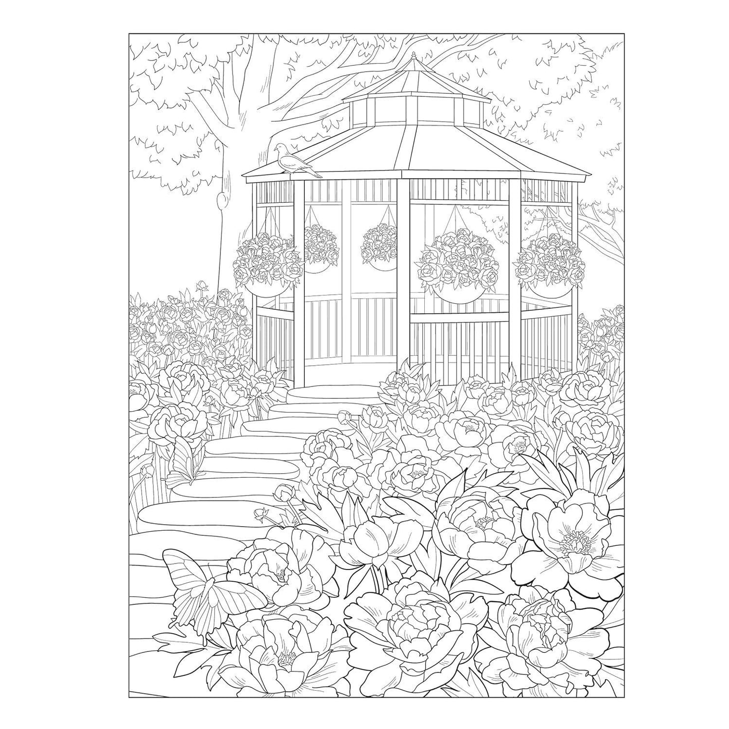 Creative Haven Gorgeous Gardens Coloring Book
