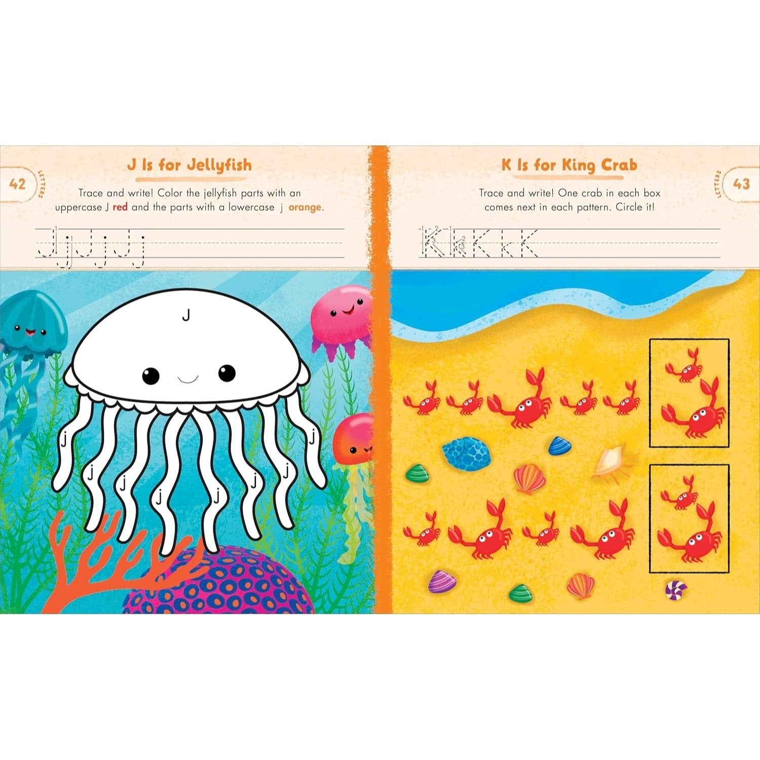 Preschool Activity Book Ocean Animals: 75 Games to Learn Letters, Numbers, Colors, and Shapes (School Skills Activity Books)