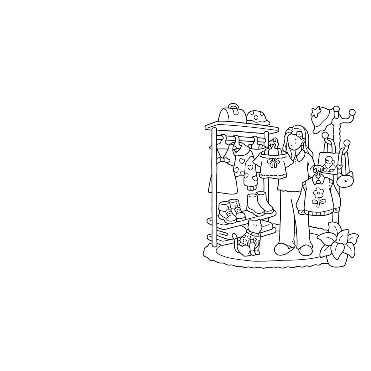 Girl Moments: Coloring Book for Adults and Kids (Cozy Spaces Coloring) (Spiral Bound)