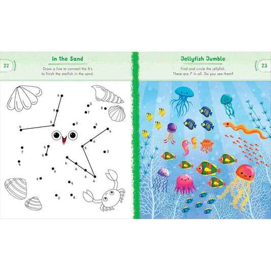 Preschool Activity Book Ocean Animals: 75 Games to Learn Letters, Numbers, Colors, and Shapes (School Skills Activity Books)