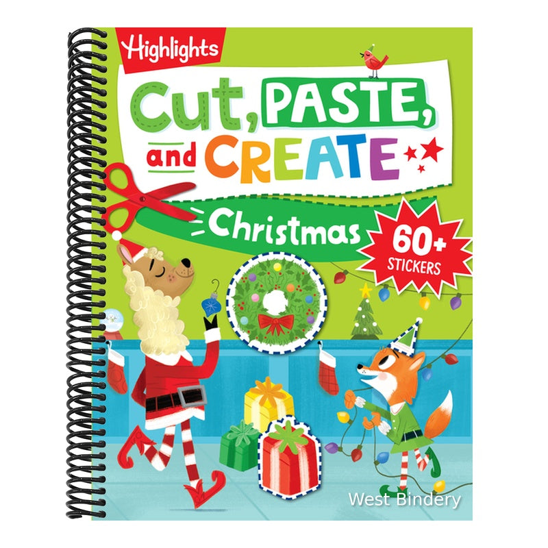Cut, Paste, and Create Christmas: Scissor Skills Activity Book Including Christmas Crafts to Wear, Multi-Player Games and Hidden Pictures Puzzles