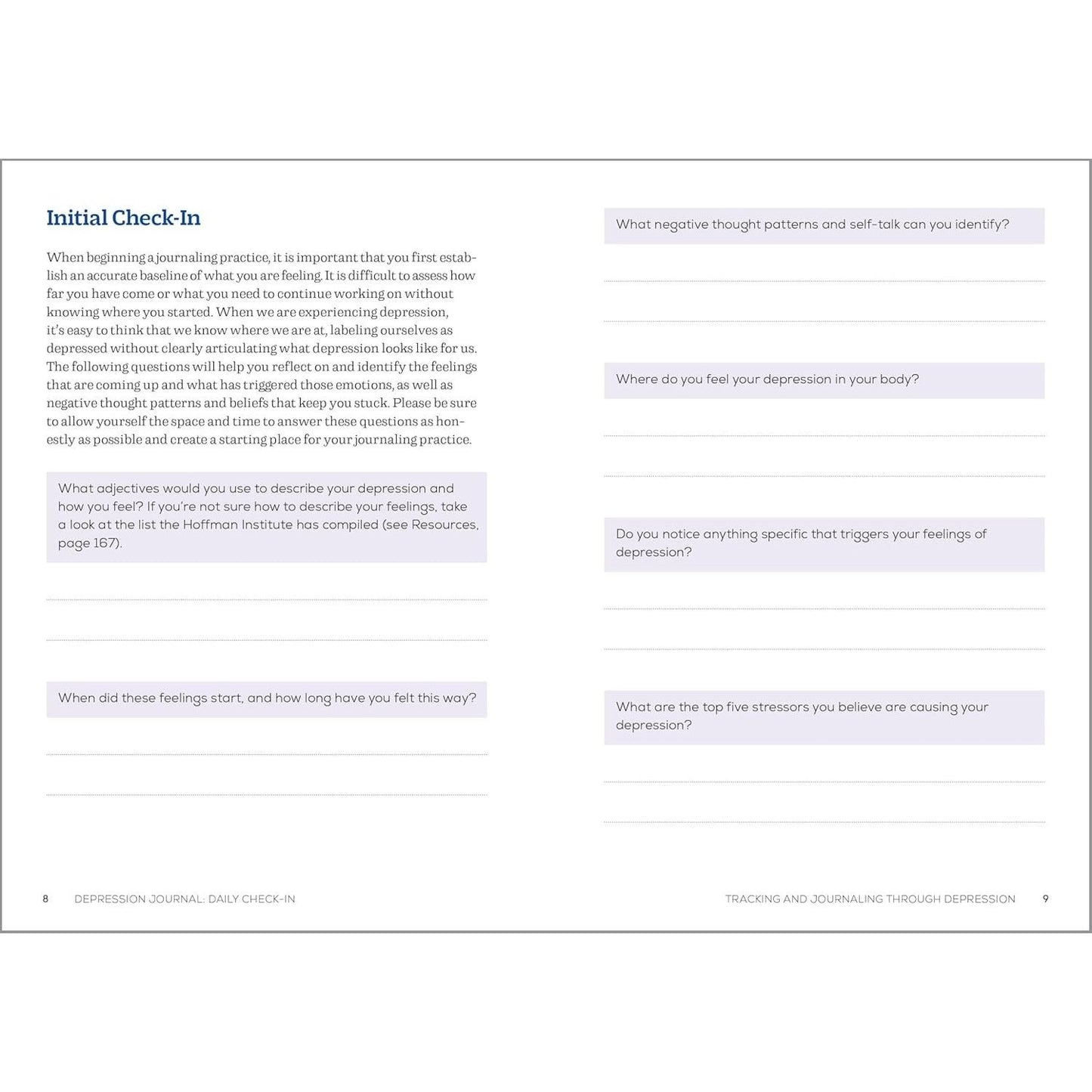Depression Journal: Daily Check-In: 75 Days of Reflection Space to Track and Understand Your Symptoms