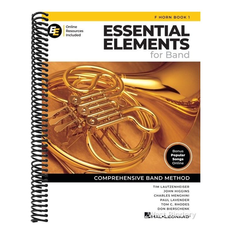 Essential Elements for Band F Horn Book 1 with Eei Online Resources French Horn Method Songbook and Sheet Music for School Band Students and Teachers