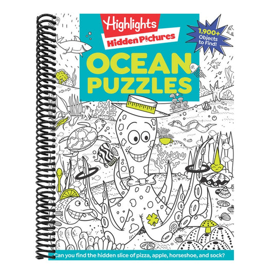 Ocean Puzzles: Over 100 Ocean-Themed Search and Find Puzzles for Kids 6 and Over, Featuring Sea Creatures, Marine Animals, Underwater Scenes and Over (Highlights Hidden Pictures) (Spiral Bound)