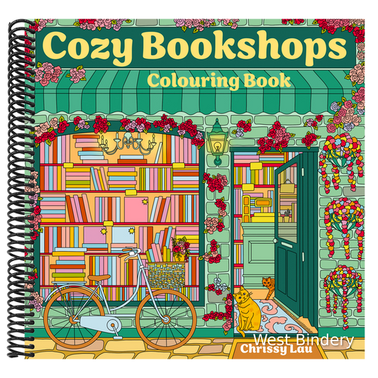 Cozy Bookshops: Colouring Book