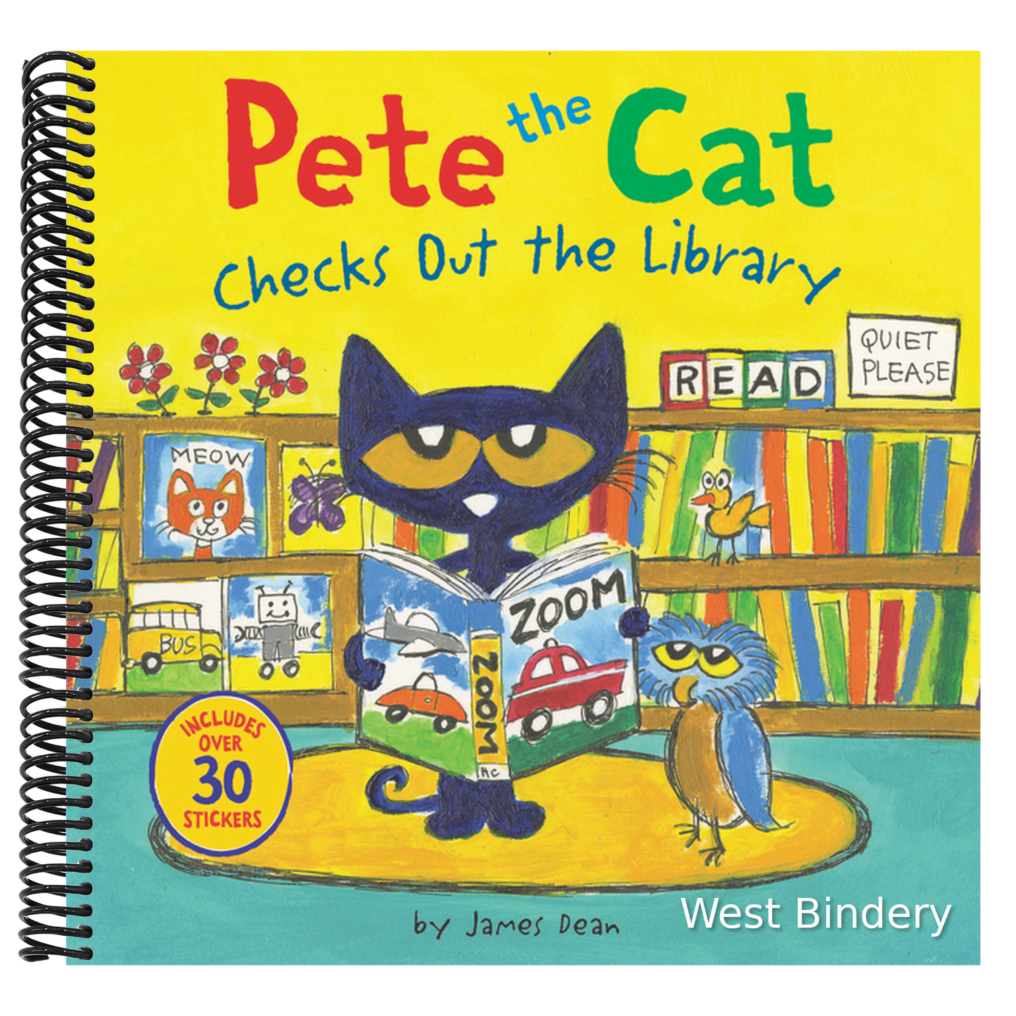 Pete the Cat Checks Out the Library: Includes Over 30 Stickers!