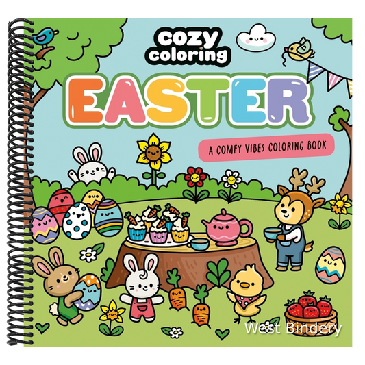 Cozy Coloring: Easter: A Comfy Vibes Coloring Book for Adults and Kids: Simple, Relaxing Pages Featuring Bouncing Bunnies, Hidden Eggs, and Spring Flo