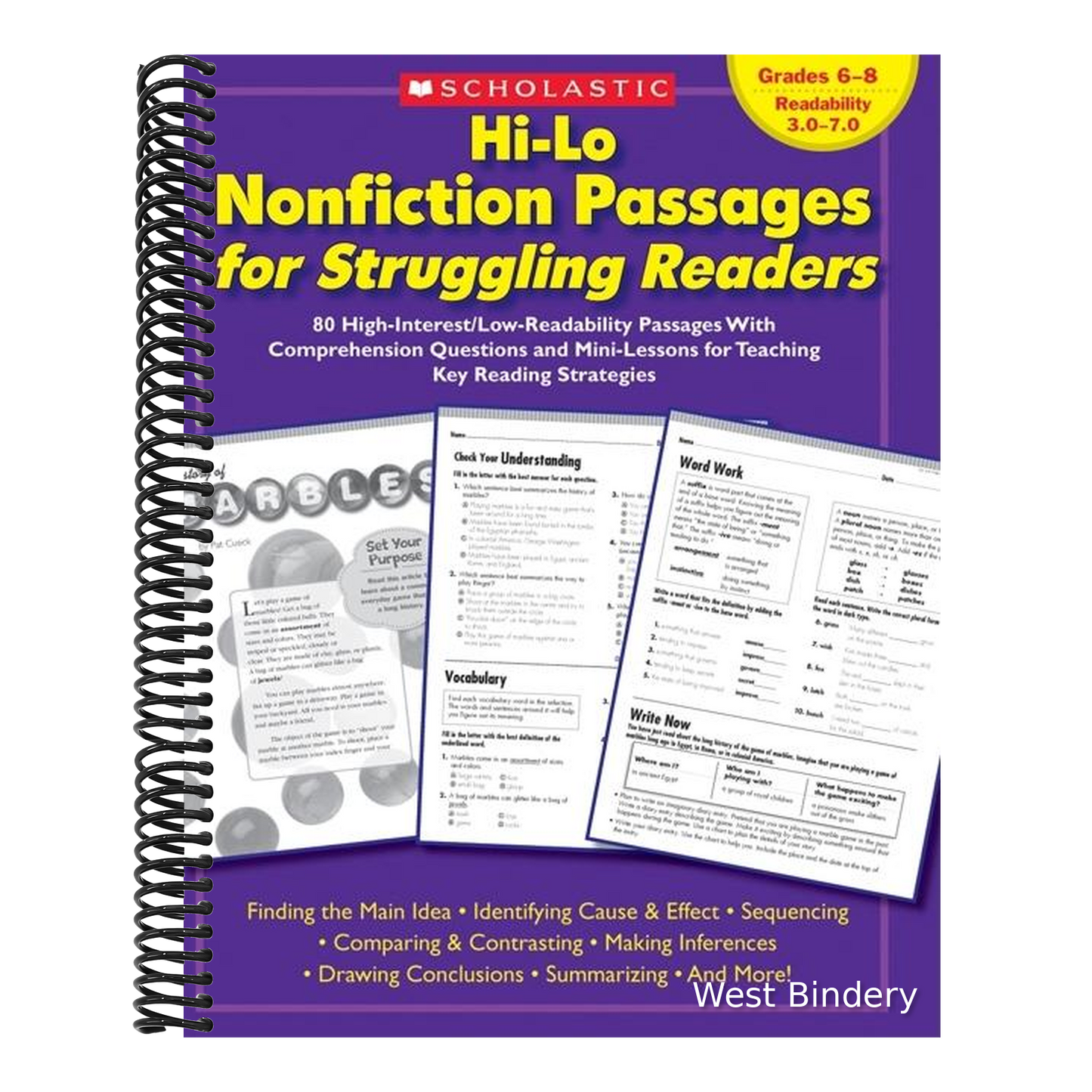 Hi-Lo Nonfiction Passages for Struggling Readers: Grades 6-8: 80 High-Interest/Low-Readability Passages with Comprehension Questions and Mini-Lessons